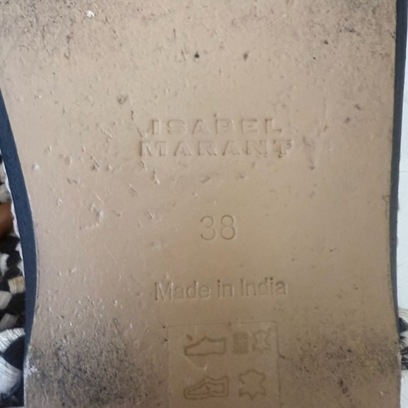 ISABEL MARANT Gypso Leather Braided Rope Sandals Multicolor Size 38 - Picture 5 of 10